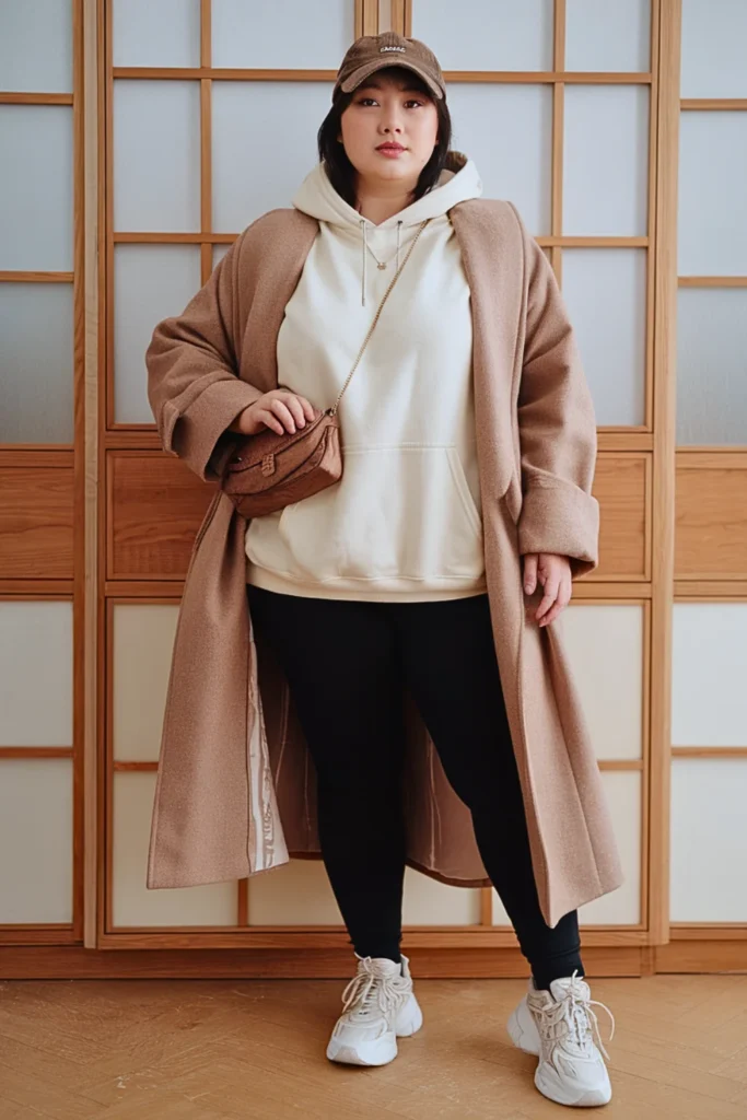 Plus Size Korean Hoodie Layered Autumn Outfit