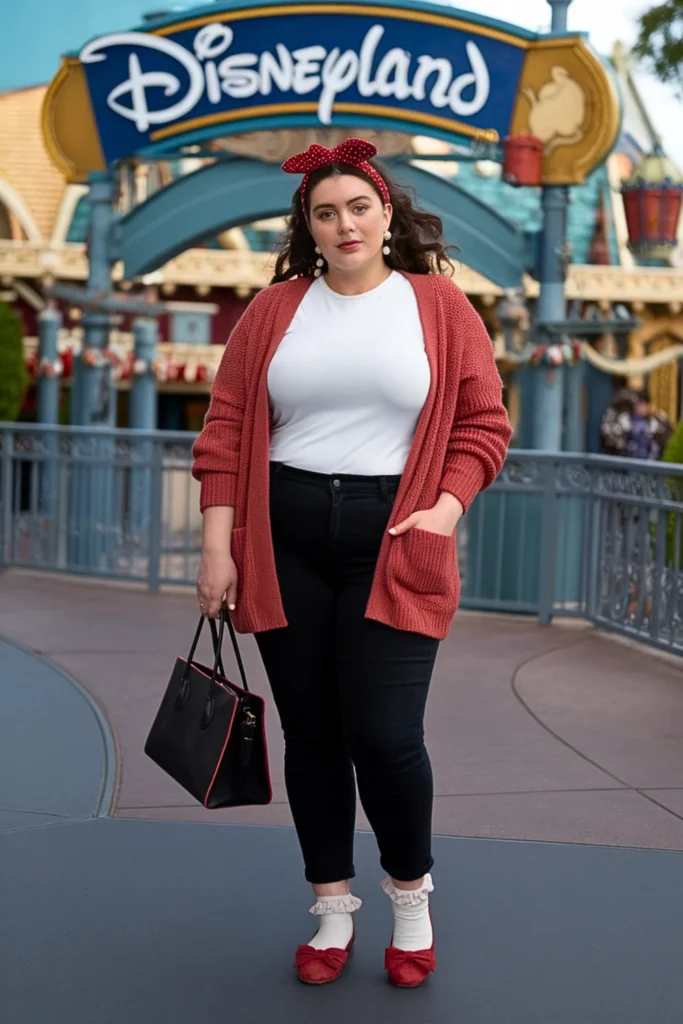 Plus Size Fall Minnie Mouse Red Cardigan Disney Outfit