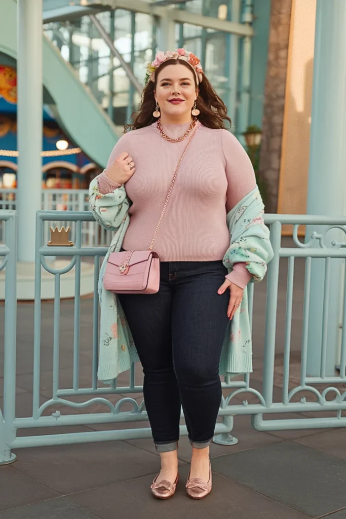 Plus Size Fall Sleeping Beauty Pink Rose Disney Outfit