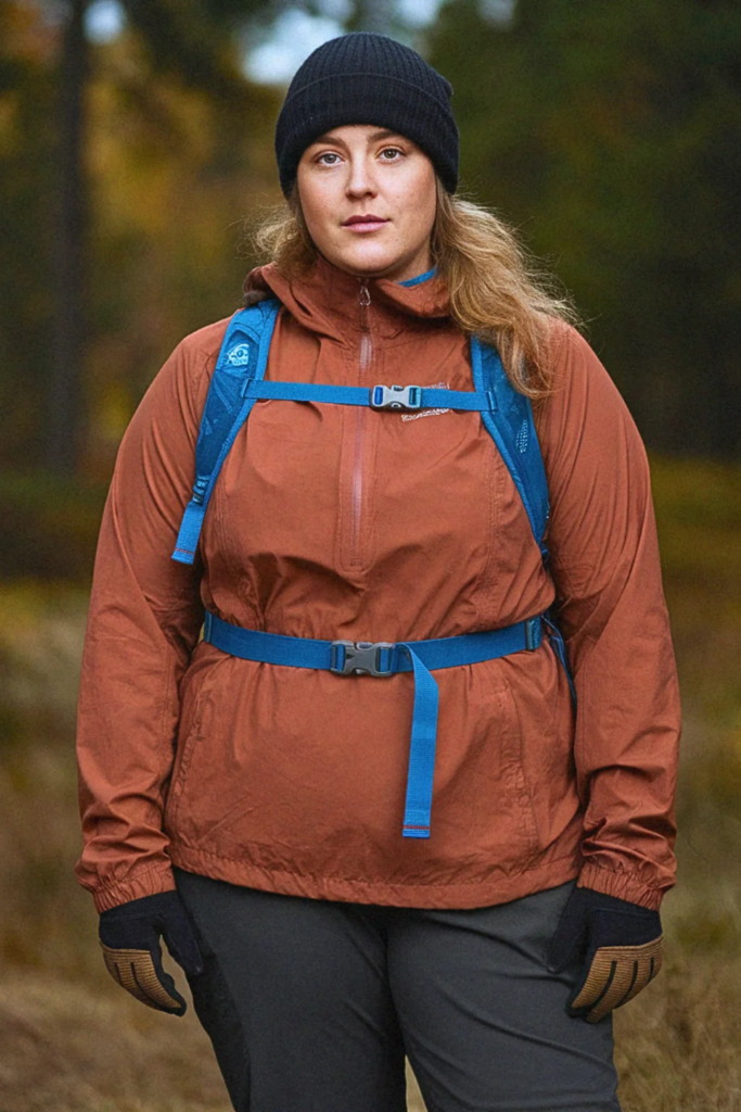 Plus Size Fall Thermal Base Layer with Waterproof Shell Hiking Outfit