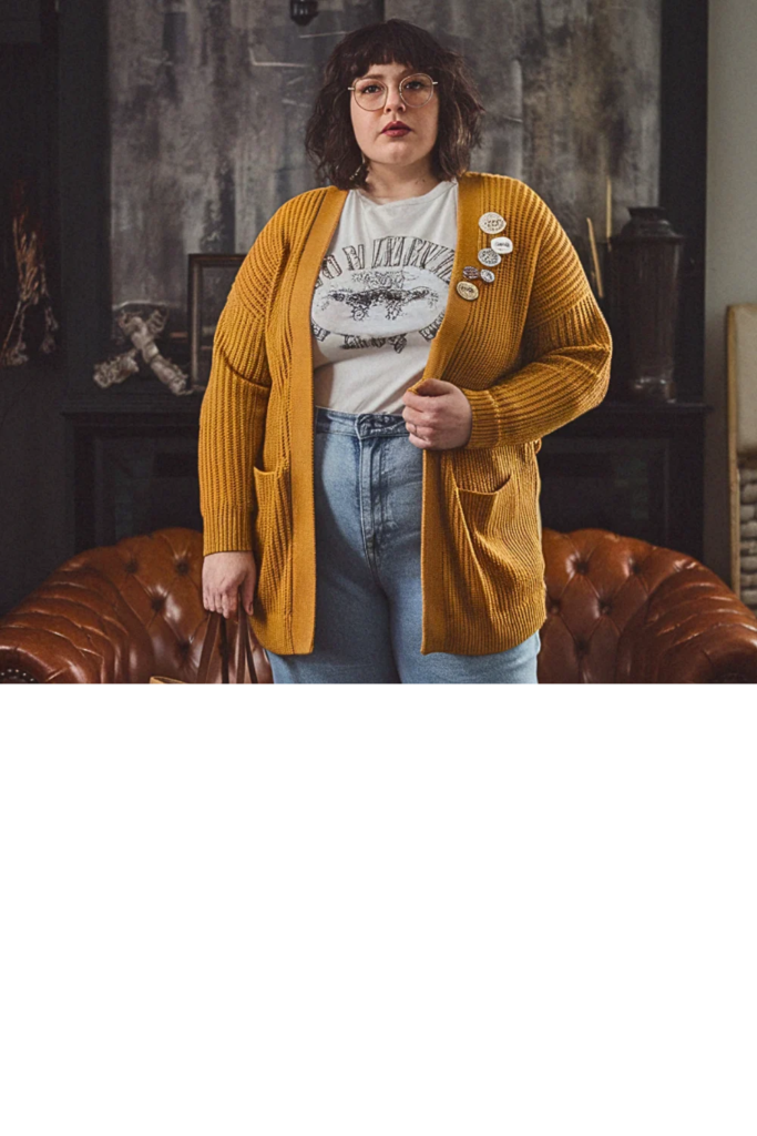 Plus Size Indie Vintage Cardigan Fall Outfit