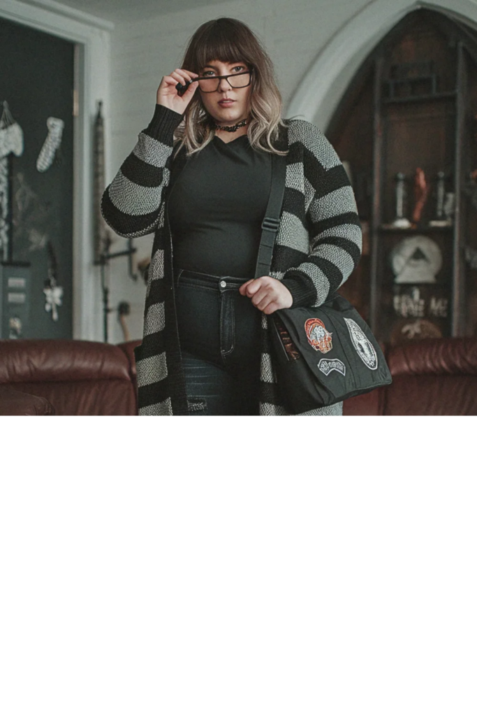 Plus Size Emo Cardigan Fall Outfit