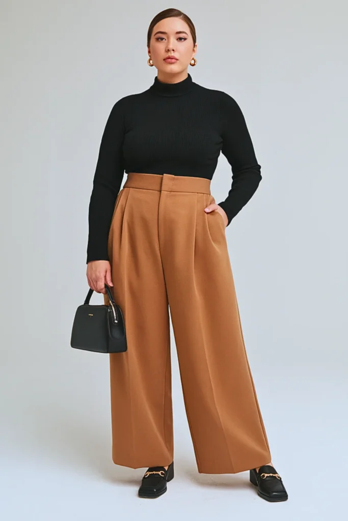 Plus Size Japanese Wide Leg Trouser Minimalist Autumn Outfit