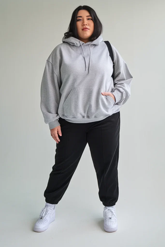 Plus Size Japanese Hoodie Elevated Casual Autumn Outfit