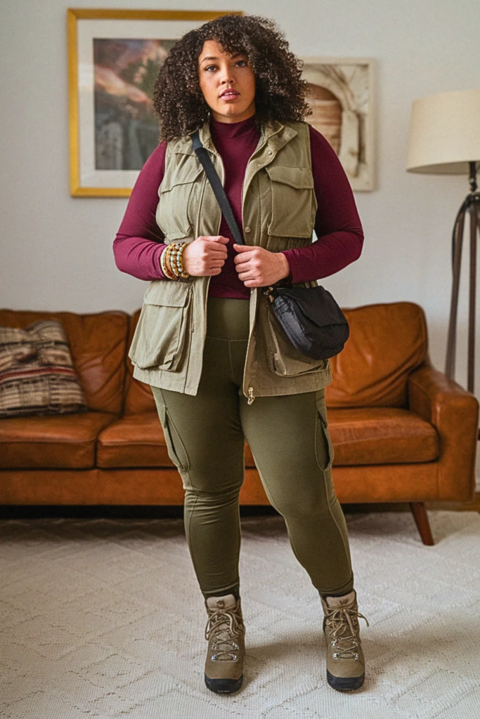 Plus Size Fall Vest Layering Trendy Autumn Outfit