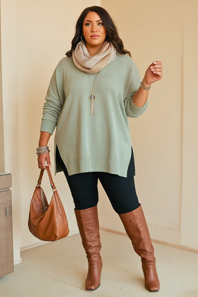 Plus Size Tunic Sweater Comfortable Fall Outfit
