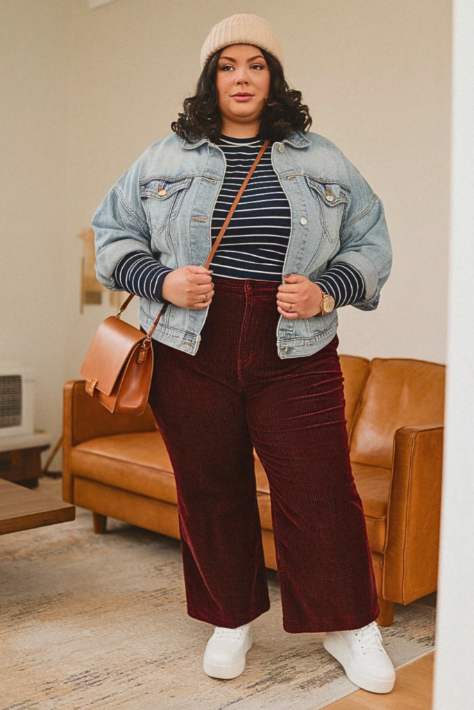 Plus Size Cut-Out Sweater and Pencil Skirt Fall Outfit