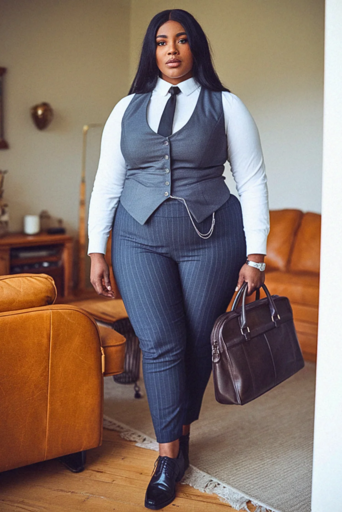 Plus Size Puffer Jacket and Bike Shorts Fall Outfit