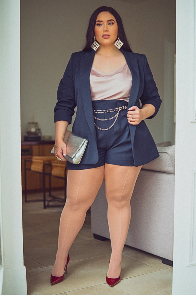 Plus Size Embellished Top and Cargo Pants Fall Outfit