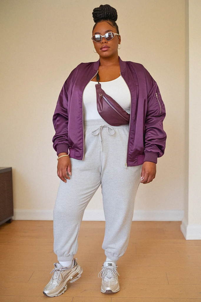 Plus Size Polo Shirt and Pleated Skirt Fall Outfit
