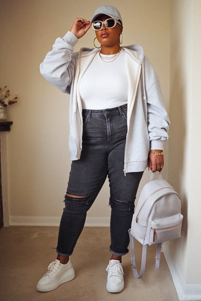 Plus Size Mock Neck Top and Midi Skirt Fall Outfit