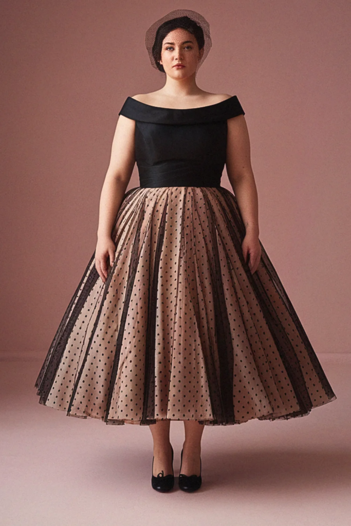 Tea-Length Black Wedding Dress