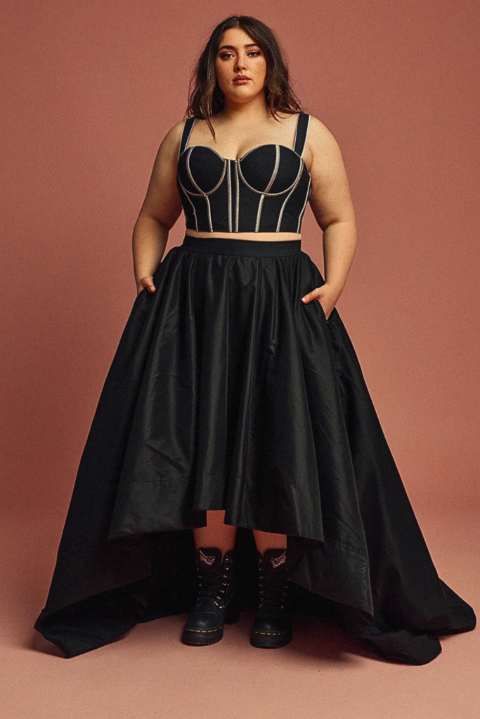 Two-Piece Black Wedding Ensemble