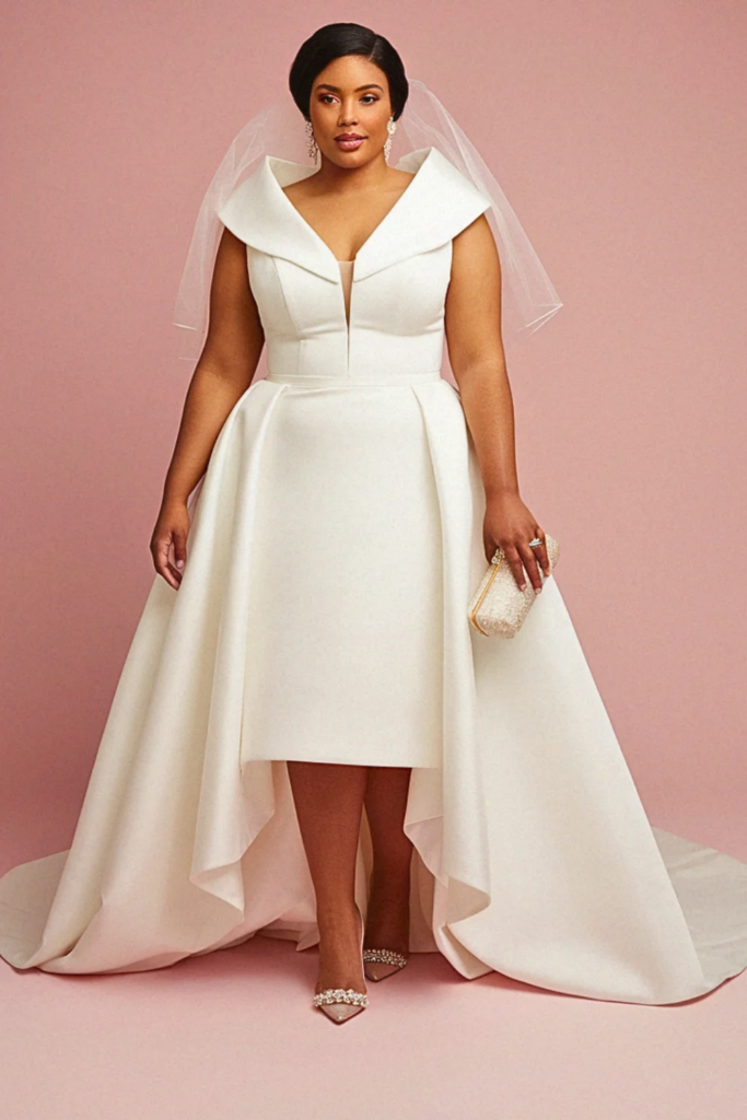 High-Low Mikado Dress