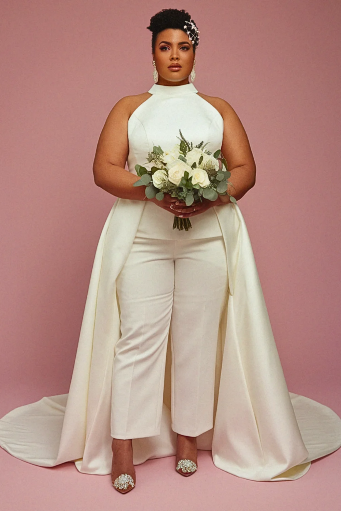 Halter Jumpsuit with Overskirt