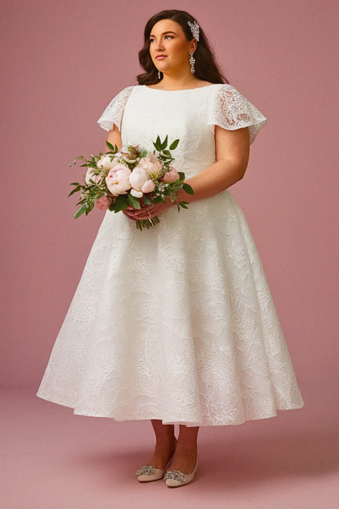 Flutter Sleeve A-Line Dress