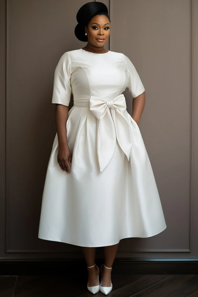 Tea-Length Bow Dress