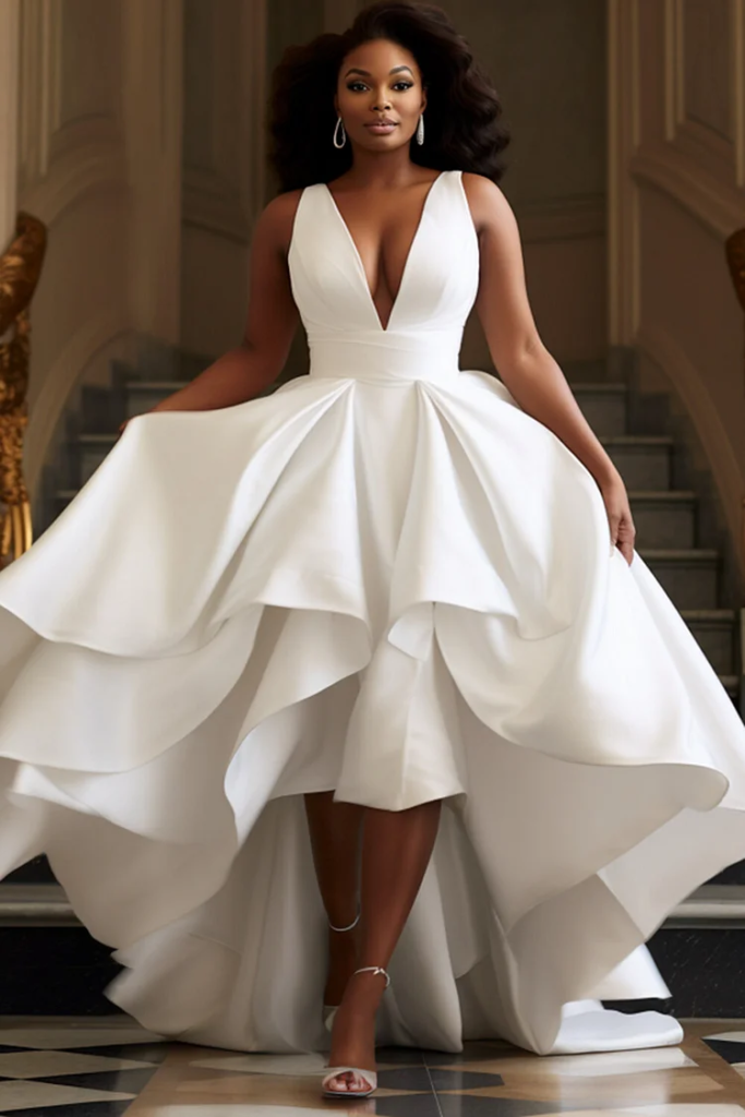 High-Low Mikado Statement Dress