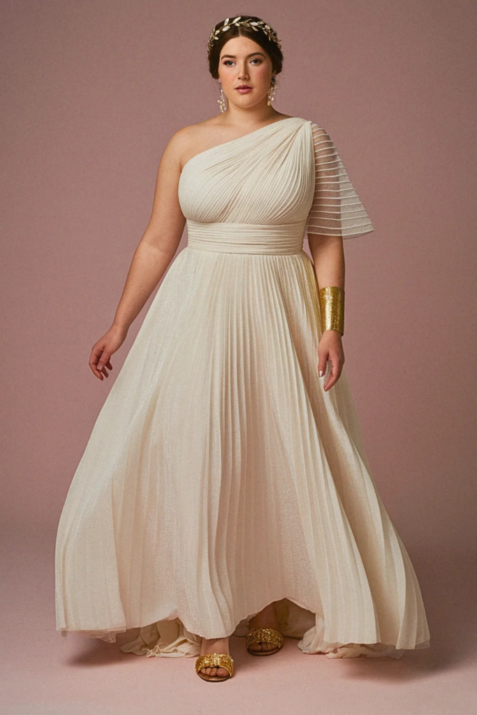 Grecian One-Shoulder Dress