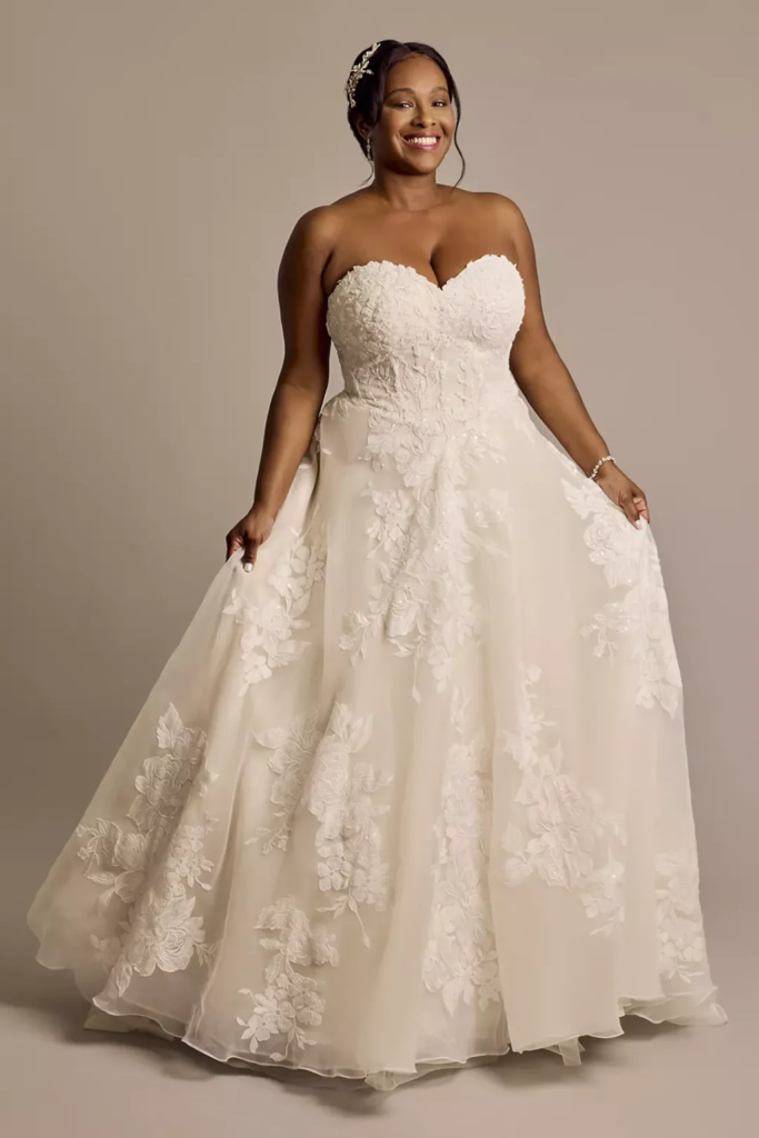 Floral Appliqué Ball Gown