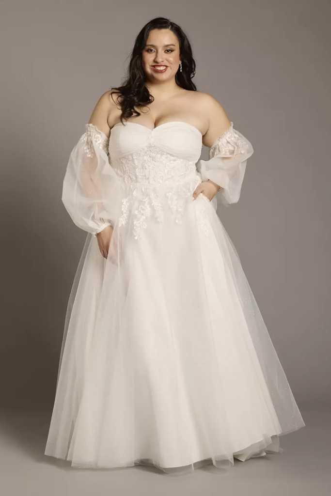 Off-Shoulder Balloon Sleeve A-Line Dress