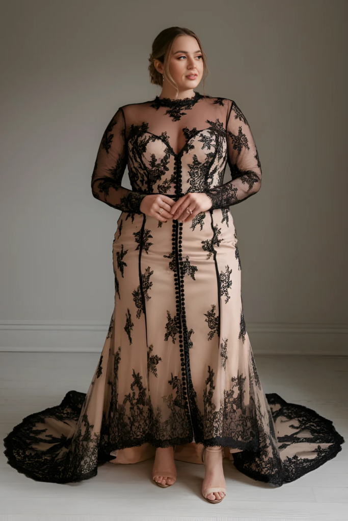 Gothic-Inspired Black Lace Dress
