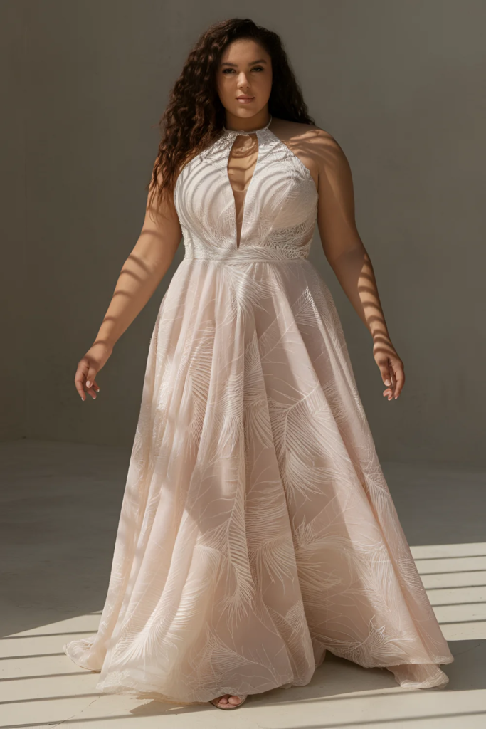 Jacquard A-Line Wedding Dress
