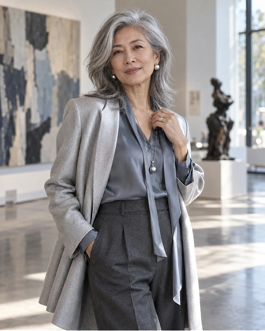 How to Style Outfits Around Your Grey Hair Over 50 With Colors That Actually Pop
