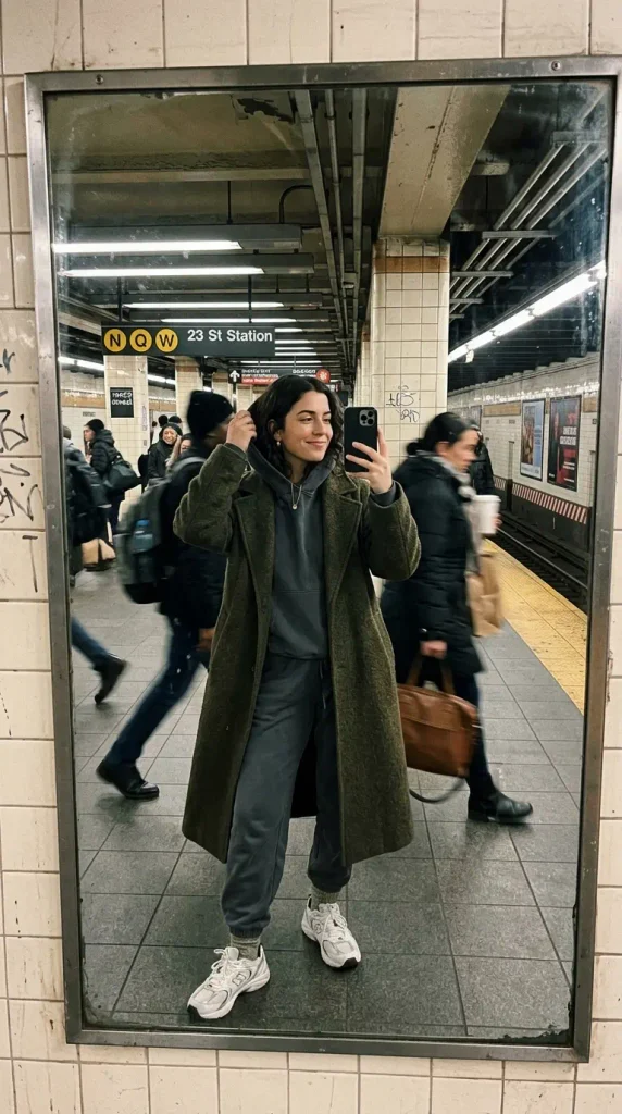 Hoodie Layered Under Wool Coat Street Fit