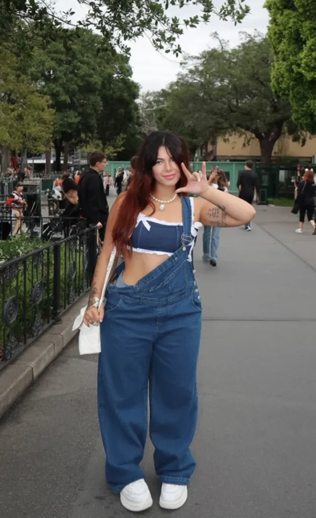 Playful Denim Overalls with a Flirty Crop Top