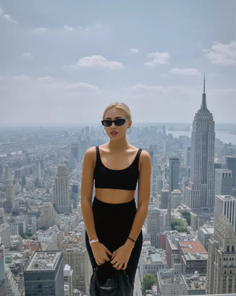 Sleek Black Set for Elevated Tourist Style