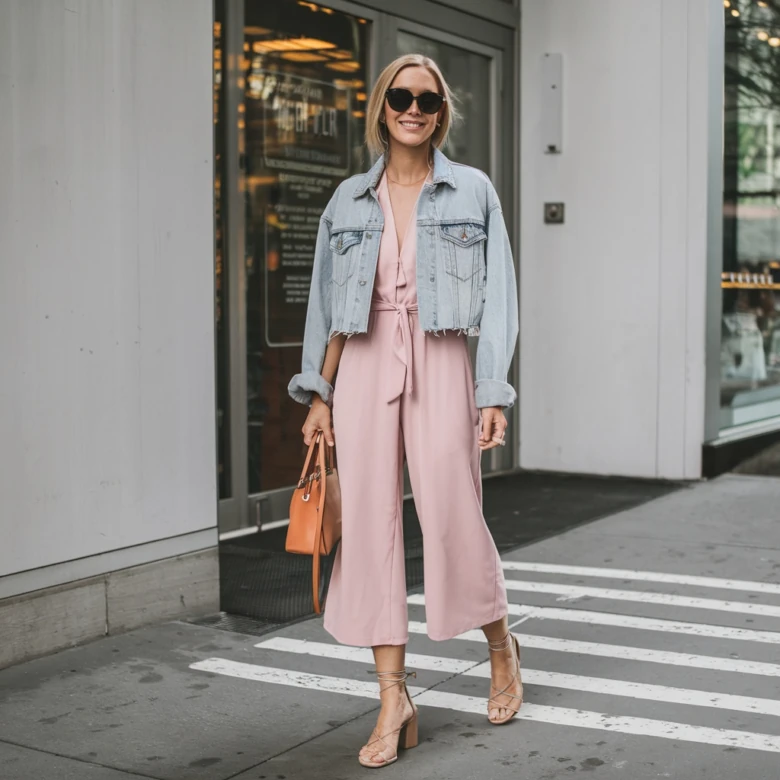 Playful Mauve with Denim Layering