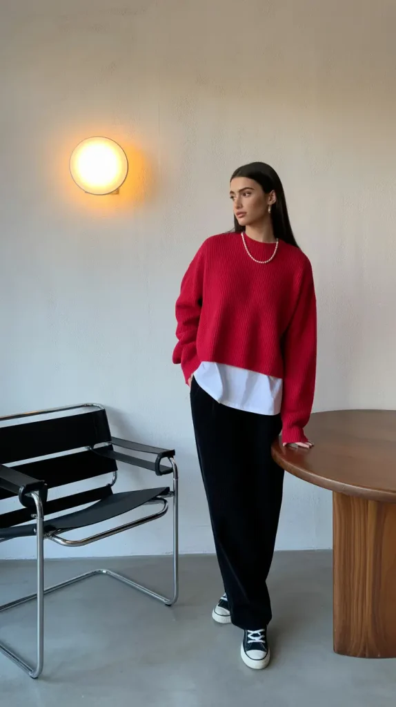 Understated Red: The Art of Layering