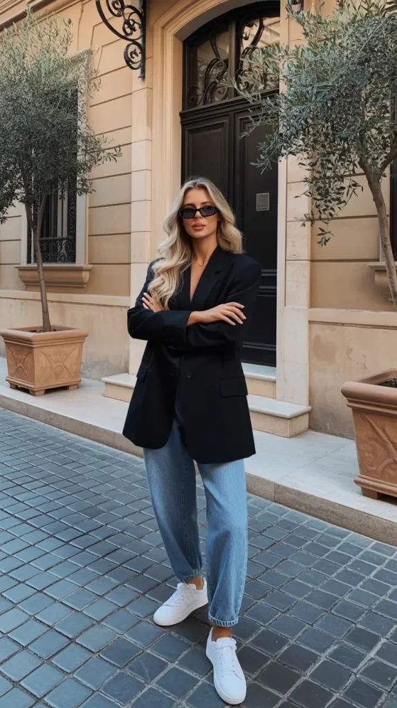 Downtown Ease: The All-Black Blazer Edit