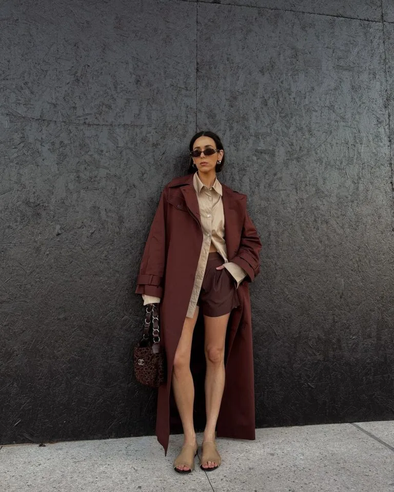 Shorts with a long coat