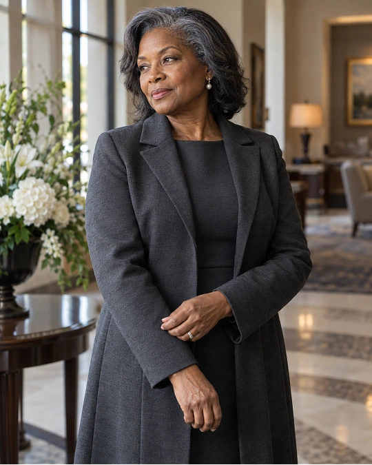 Polished funeral outfit fabrics for women over 50