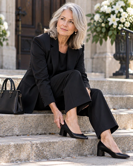 Comfortable polished shoes for what to wear to a funeral over 50