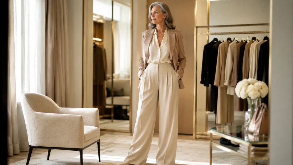 Soft tailored capsule wardrobe pieces for women over 50