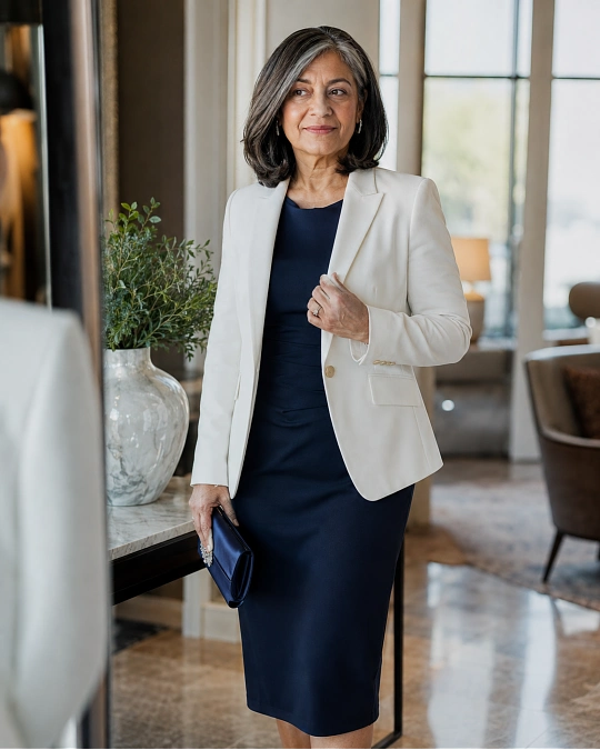 Polished silhouettes for what to wear to a 60th birthday party over 50