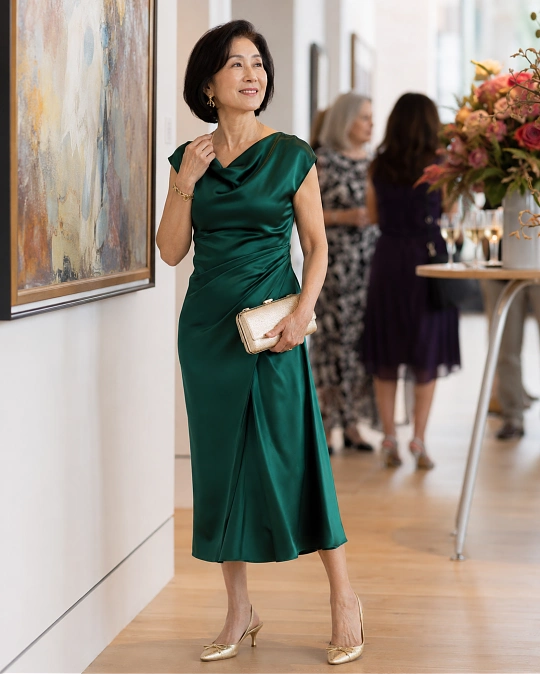 Color and shine for a 60th birthday party outfit over 50