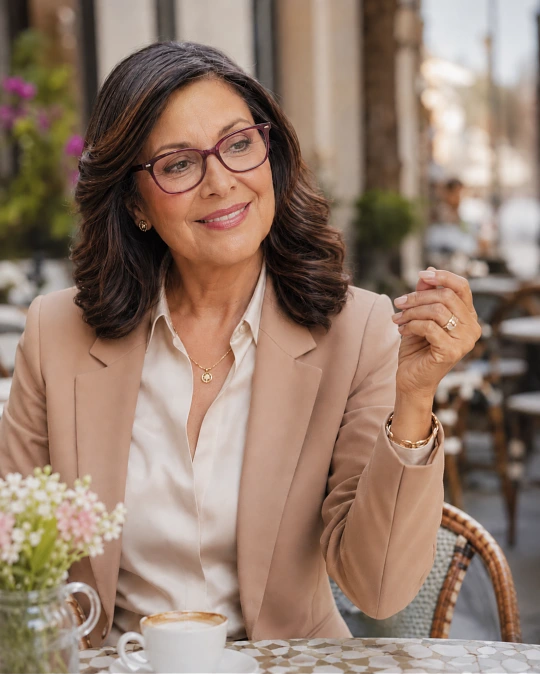 Choosing flattering glasses frame colors for women over 50