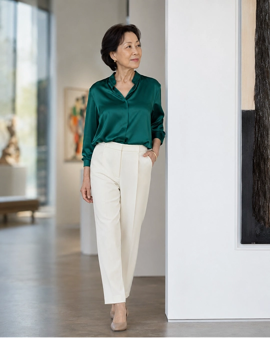 Simple stylish date night outfit over 50