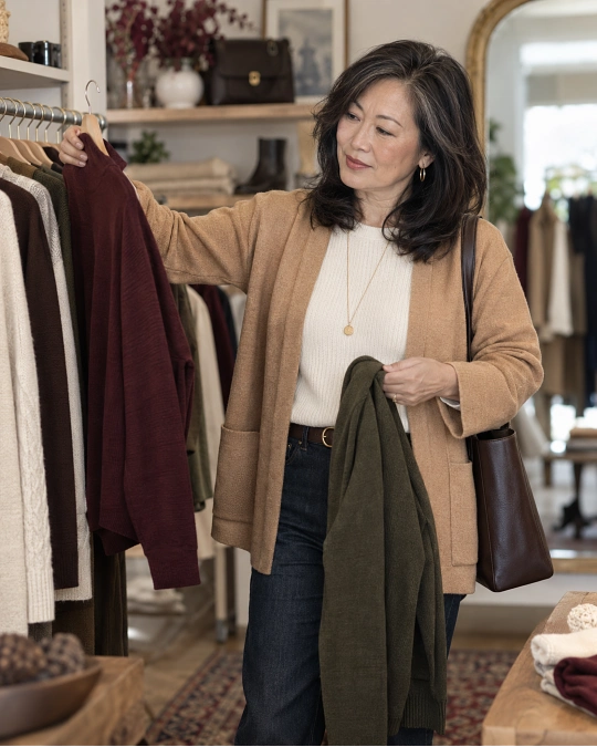 Small fall color palette for a wardrobe over 50