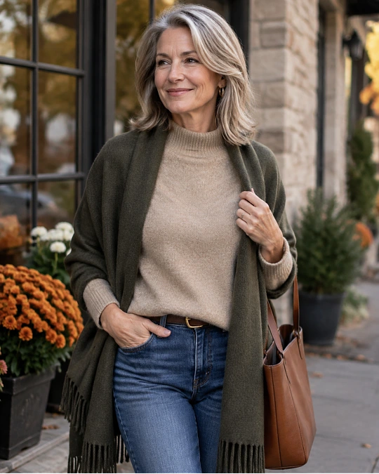 Fall sweaters and layers for women over 50