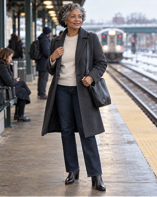 Winter coat for women over 50 capsule wardrobe