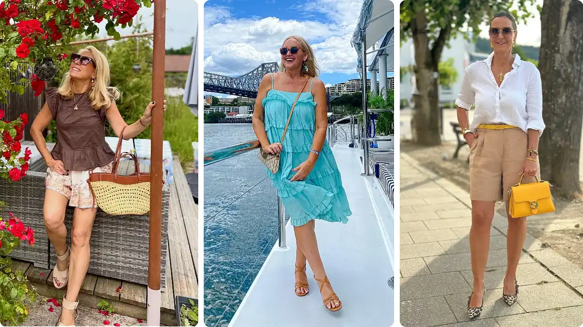 Simple outfits for women over 50 with polished neutral colors and elegant styling