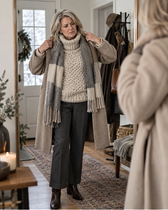 Why winter outfits can look bulky over 50