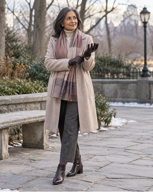 Winter scarves socks gloves and boots for women over 50