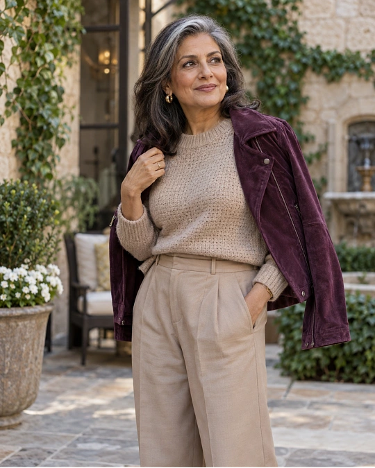 Rich colors and textures in 2026 fashion trends for women over 50