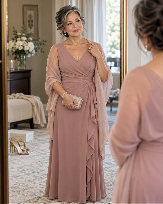 Styling details that improve a mother of the groom outfit over 50